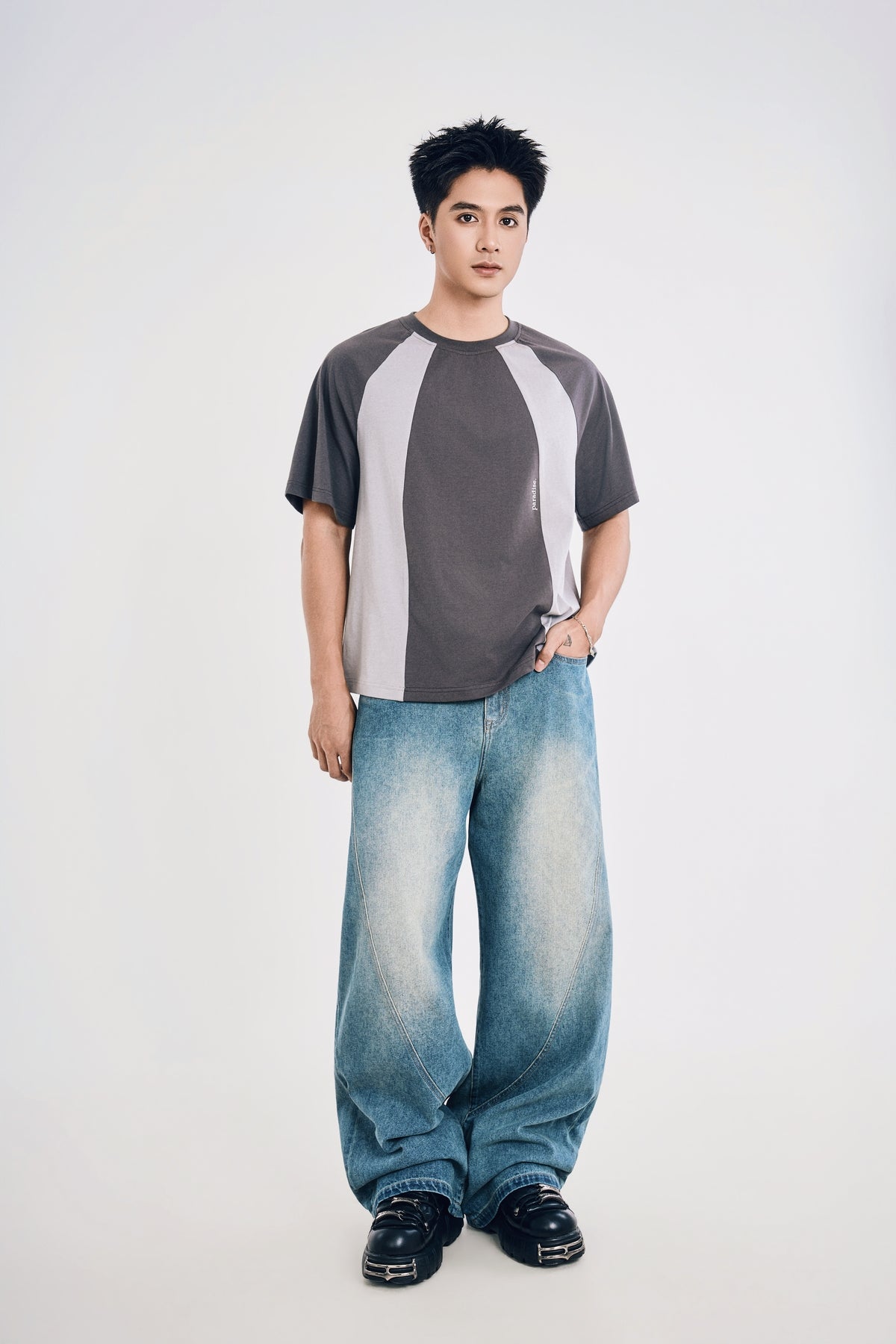 Quần Jeans Nam Ống Rộng Xanh Chàm 2