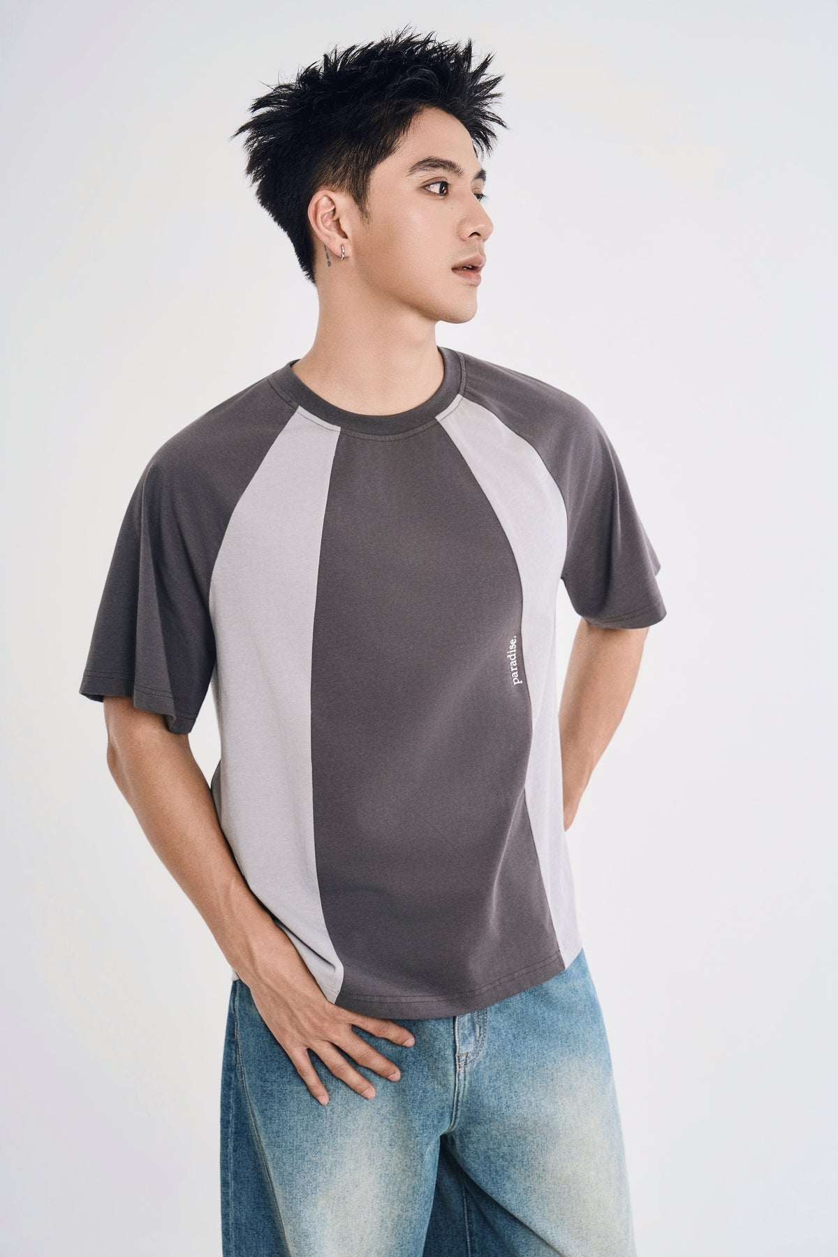 Áo Thun Nam Tay Raglan Phối Mảng Màu