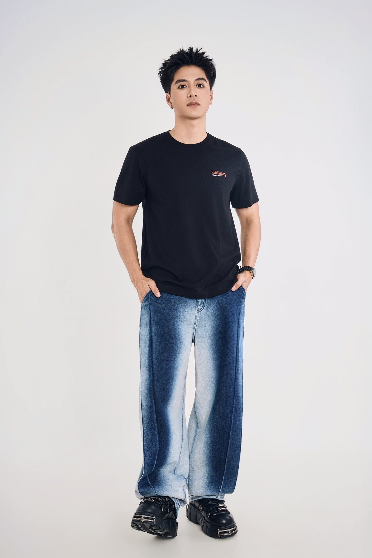 Áo Thun Unisex Họa Tiết Rồng Việt Màu Đen