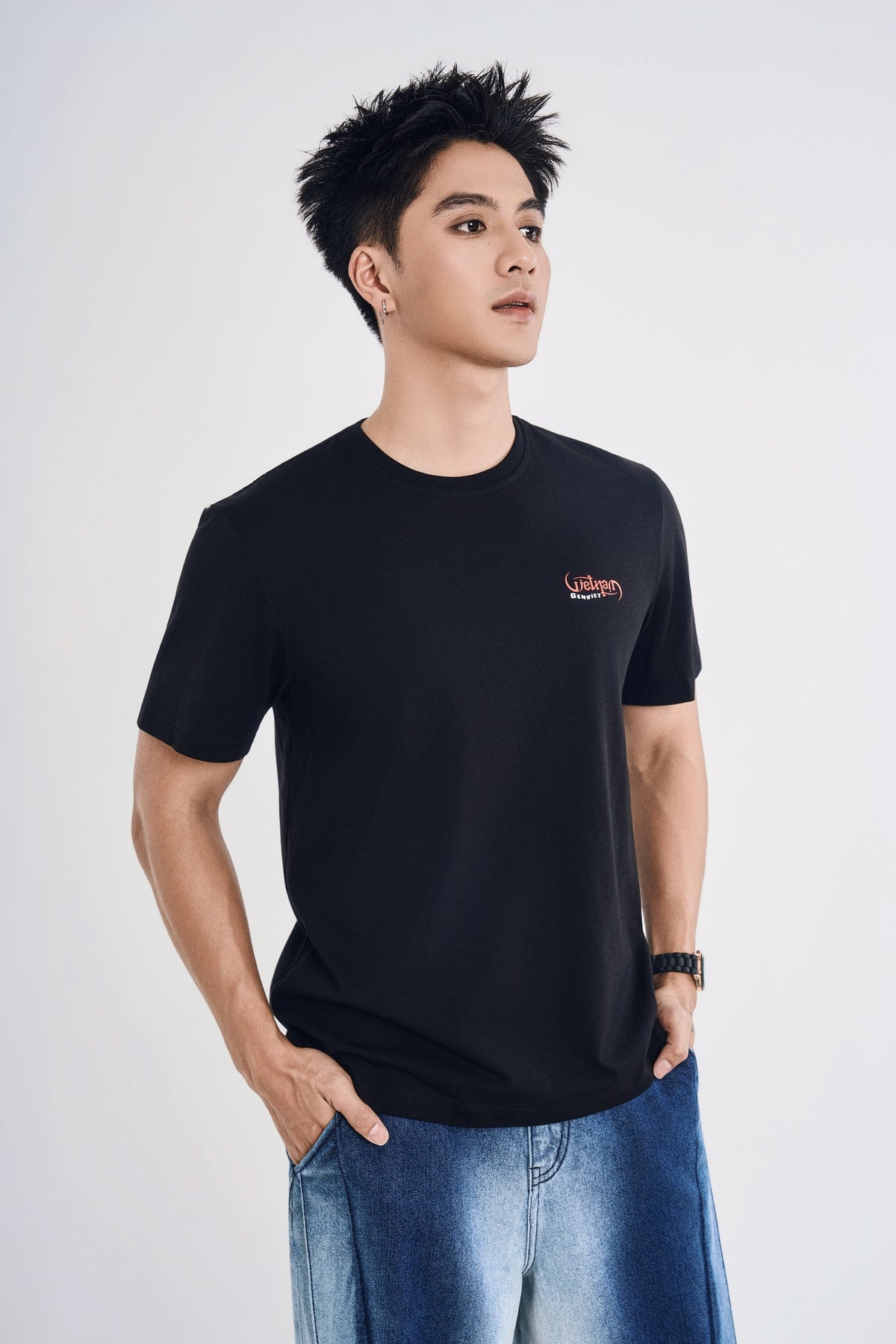 Áo Thun Unisex Họa Tiết Rồng Việt Màu Đen