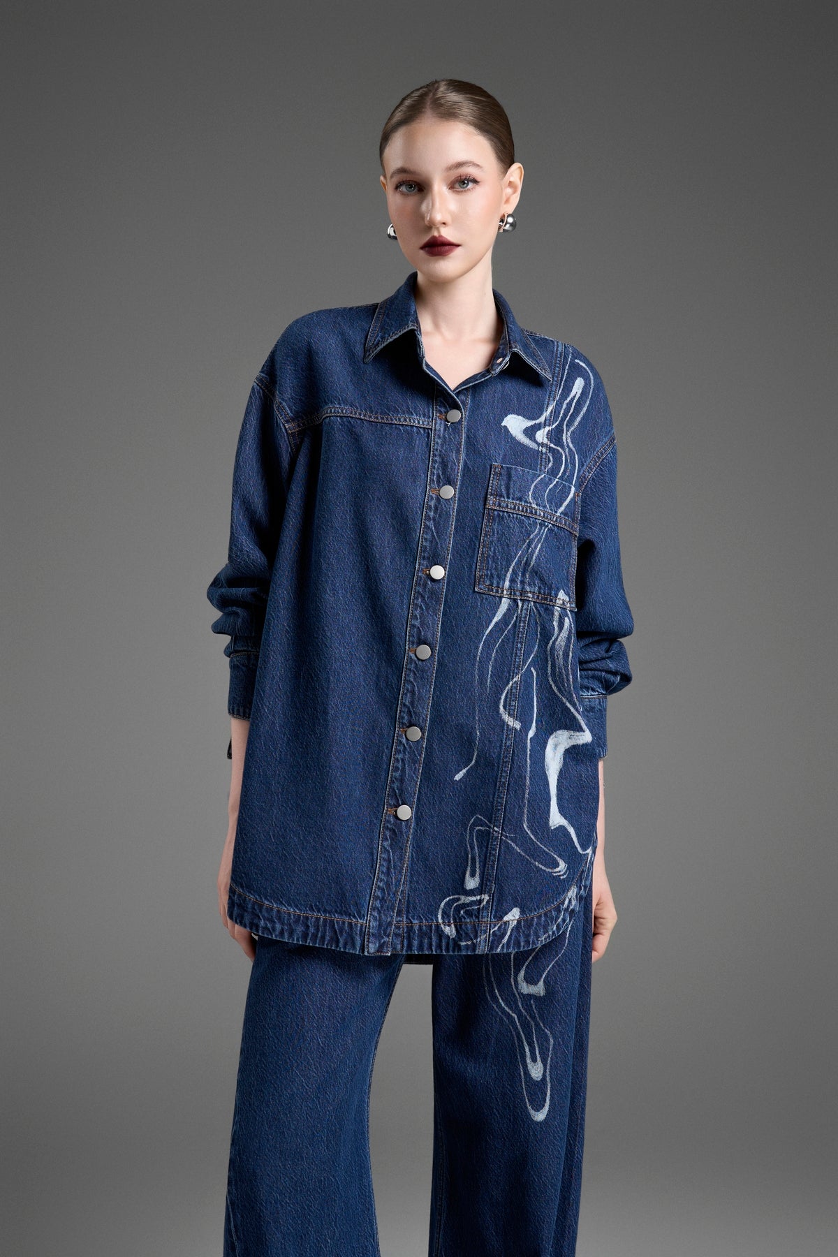 Quần Jeans Nữ Ống Cong Họa Tiết Laser