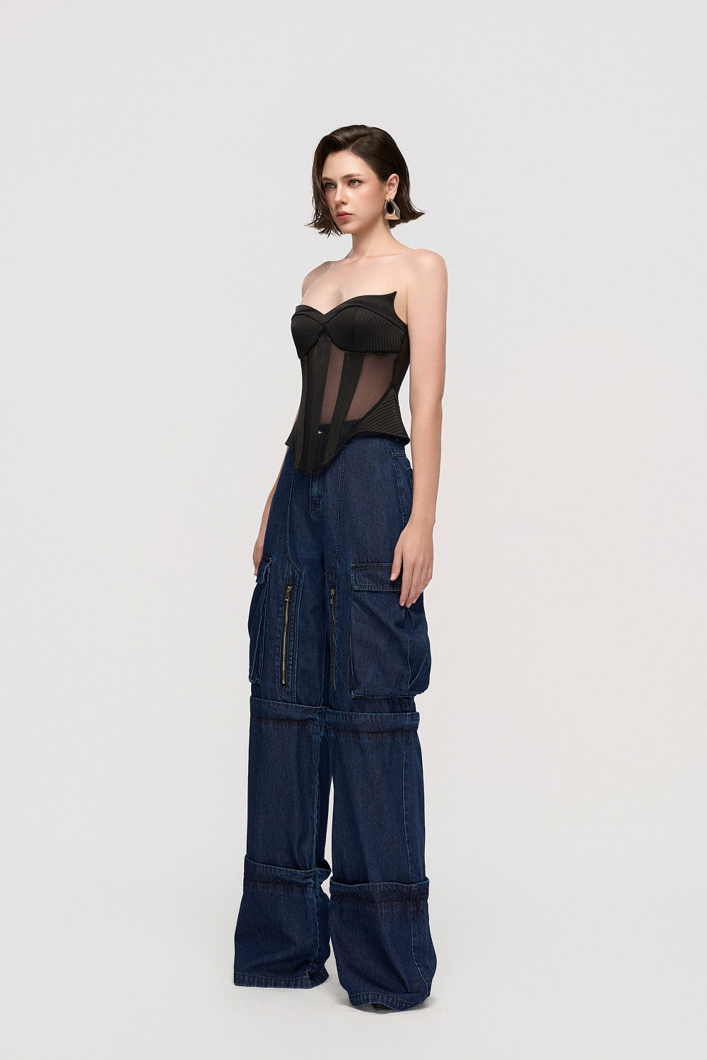 Áo Corset Nữ Cúp Ngực Phối Lưới